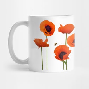 Orange Poppies Honey Bee Photo Art from Award Winning Mug